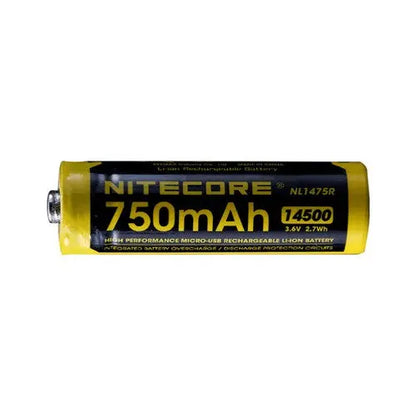 Batterie Nitecore NL1475R rechargeable - 750mAh - 3.6V protégée Li-ion  NYCTALOPE  