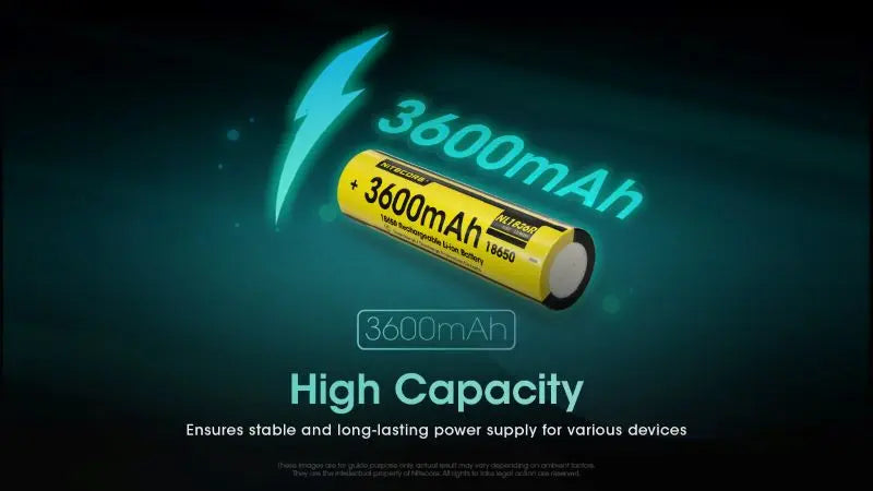 Batterie Nitecore NL1836R 18650 Rechargeable – 3600mAh 3.6V protégée Li-ion  NYCTALOPE  