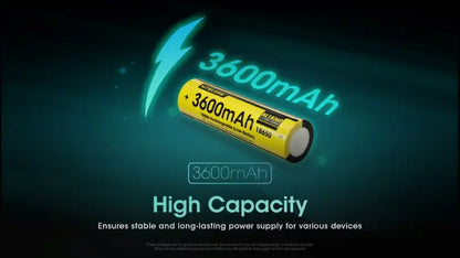 Batterie Nitecore NL1836R 18650 Rechargeable – 3600mAh 3.6V protégée Li-ion  NYCTALOPE  