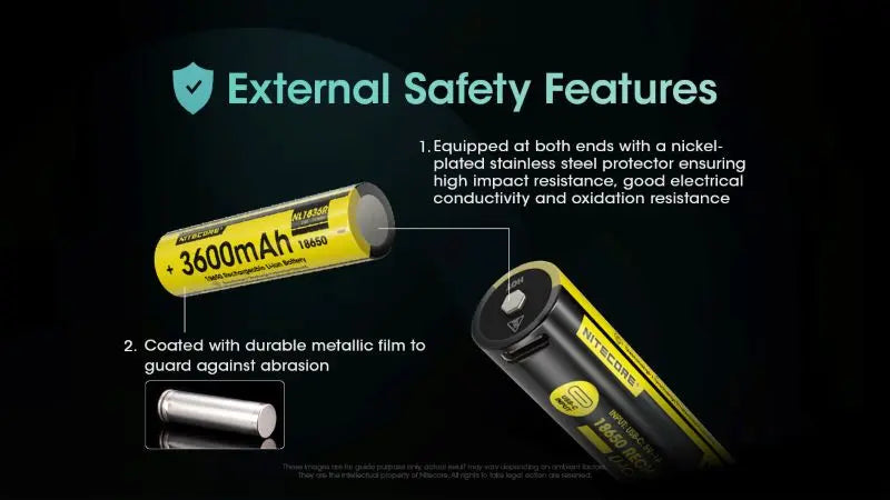 Batterie Nitecore NL1836R 18650 Rechargeable – 3600mAh 3.6V protégée Li-ion  NYCTALOPE  