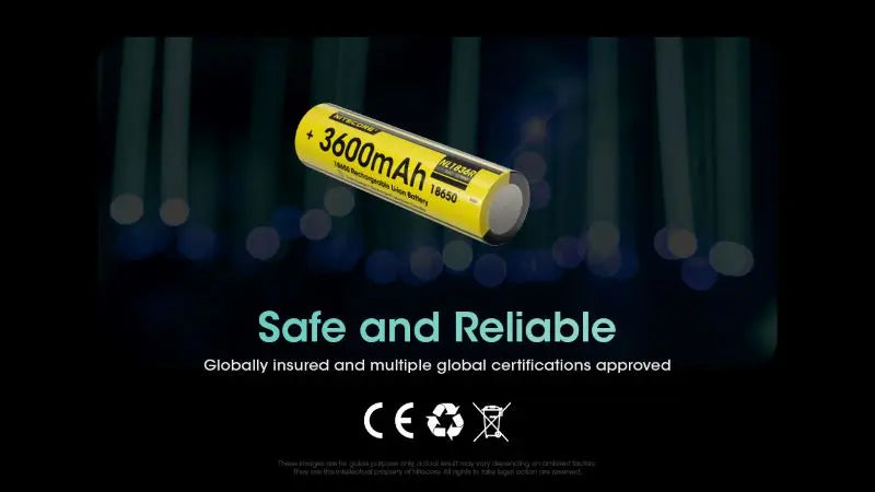 Batterie Nitecore NL1836R 18650 Rechargeable – 3600mAh 3.6V protégée Li-ion  NYCTALOPE  