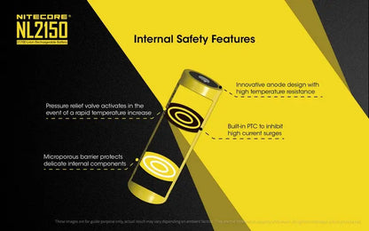 Batterie Nitecore NL2150 21700 – 5000mAh 3.7V protégée Li-ion  NYCTALOPE  