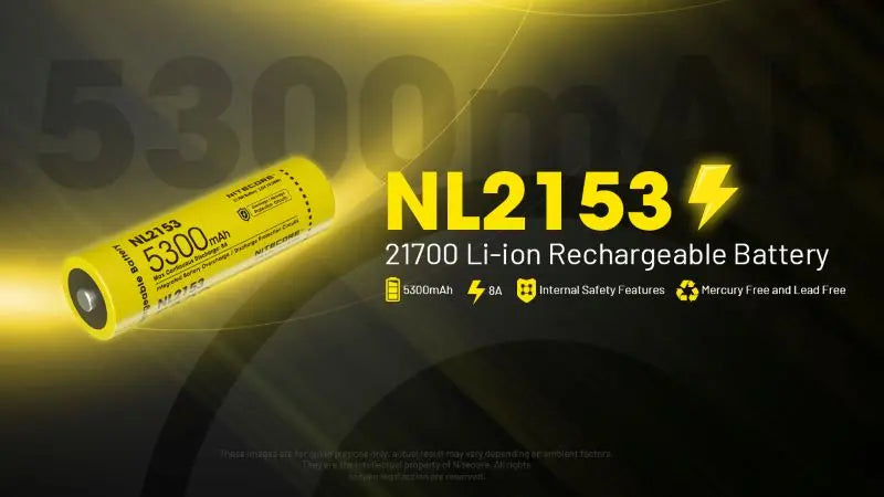 Batterie Nitecore NL2153 21700 – 5300mAh - 3.6V protégée Li-ion  NYCTALOPE  