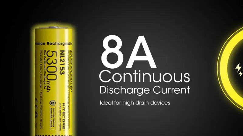 Batterie Nitecore NL2153 21700 – 5300mAh - 3.6V protégée Li-ion  NYCTALOPE  
