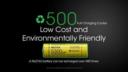 Batterie Nitecore NL2153 21700 – 5300mAh - 3.6V protégée Li-ion  NYCTALOPE  