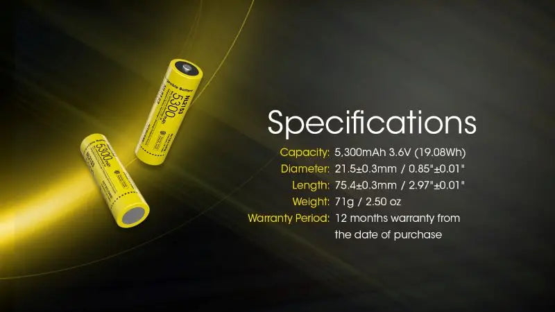 Batterie Nitecore NL2153 21700 – 5300mAh - 3.6V protégée Li-ion  NYCTALOPE  