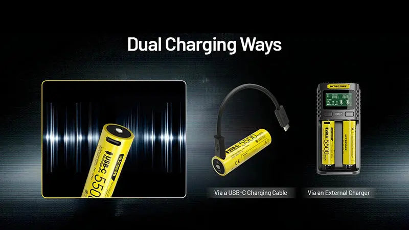 Batterie Nitecore NL2155HPR 5500mAh 3.6V li-ion protégée Haute Performance - port USB-C  NYCTALOPE  
