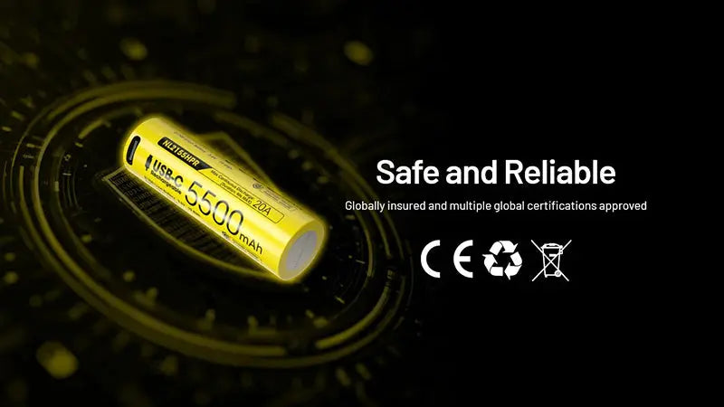 Batterie Nitecore NL2155HPR 5500mAh 3.6V li-ion protégée Haute Performance - port USB-C  NYCTALOPE  