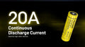Batterie Nitecore NL2160HP 21700 - 6000mAh 3.6V - protégée Li-ion  NYCTALOPE  