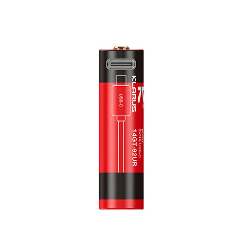 Batterie Klarus 14GT92UR 920mAh protégée rechargeable par Micro USB-C Klarus