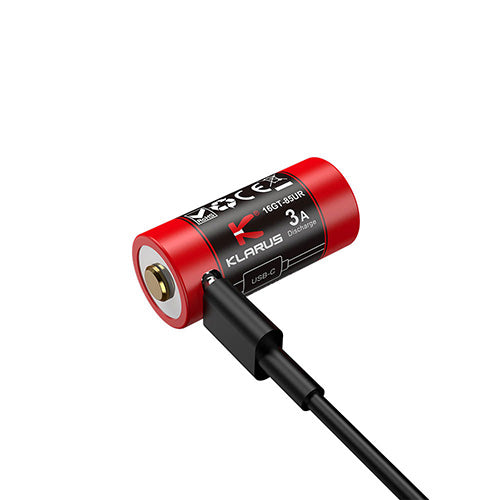 Batterie Klarus 16GT-85UR - 850mAh 3.7V protégée Li-ion, rechargeable en USB-C  NYCTALOPE  