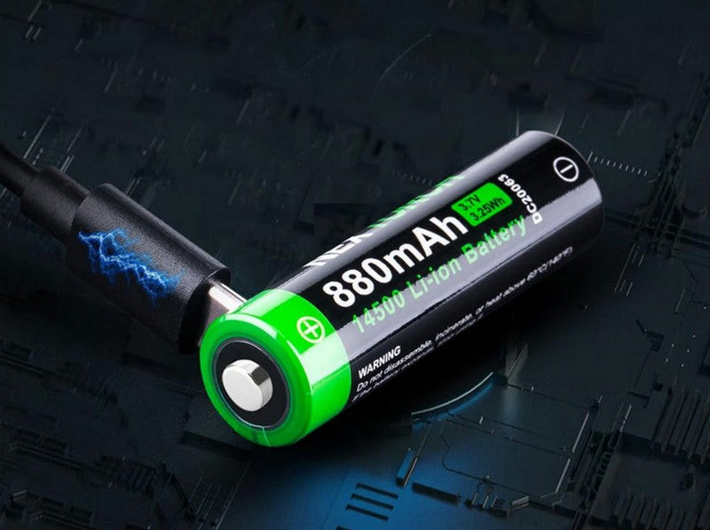 Batterie Nextorch 14500 - 880mAh - 3.7V protégée Li-ion USB-C  NYCTALOPE  