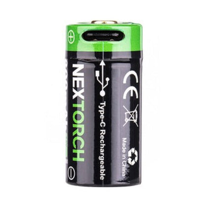 Batterie Nextorch 16340 rechargeable USB-C - 800mAh 3.6V protégée Li-ion  NYCTALOPE  