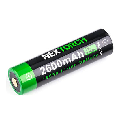 Batterie Nextorch 18650 - 2600mAh 3.6V protégée Li-ion USB-C  NYCTALOPE  