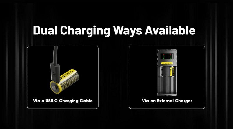 Batterie Nitecore NL169R 16340 rechargeable USB-C - 950mAh 3.6V protégée Li-ion - RCR123  NYCTALOPE  