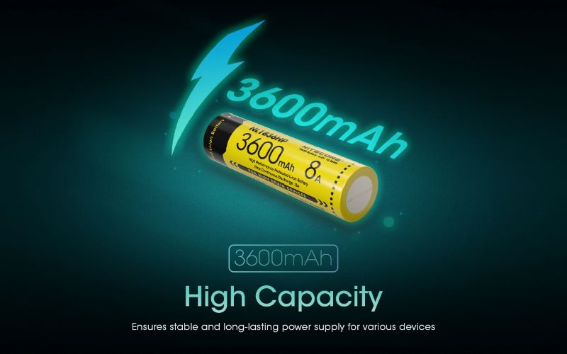Batterie Nitecore NL1836HP 18650 – 3600mAh 3.6V protégée Li-ion  NYCTALOPE  