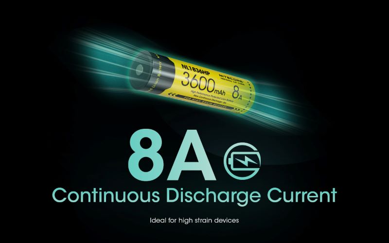 Batterie Nitecore NL1836HP 18650 – 3600mAh 3.6V protégée Li-ion  NYCTALOPE  