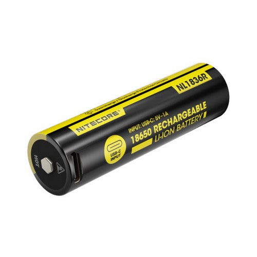 Batterie Nitecore NL1836R 18650 Rechargeable – 3600mAh 3.6V protégée Li-ion  NYCTALOPE  