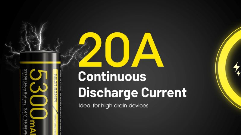 Batterie Nitecore NL2153HPi 21700 – 5300mAh 3.6V protégée Li-ion  NYCTALOPE  