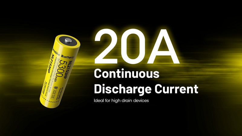 Batterie Nitecore NL2153HP 21700 - 5300mAh 3.6V protégée Li-ion  NYCTALOPE  