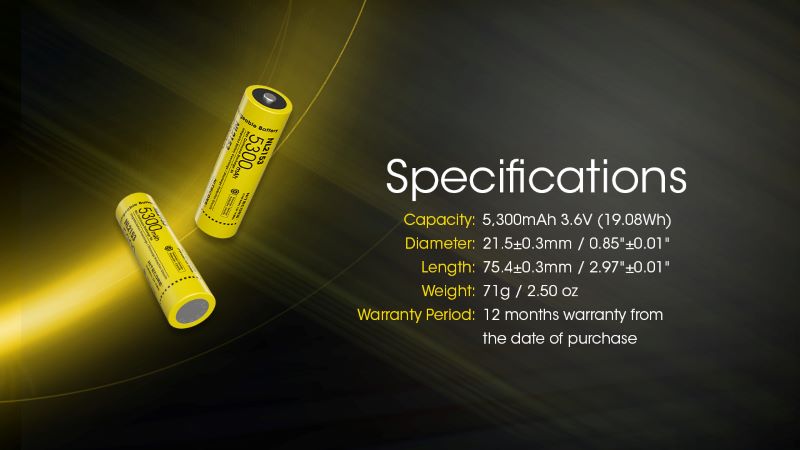 Batterie Nitecore NL2153 21700 – 5300mAh - 3.6V protégée Li-ion  NYCTALOPE  