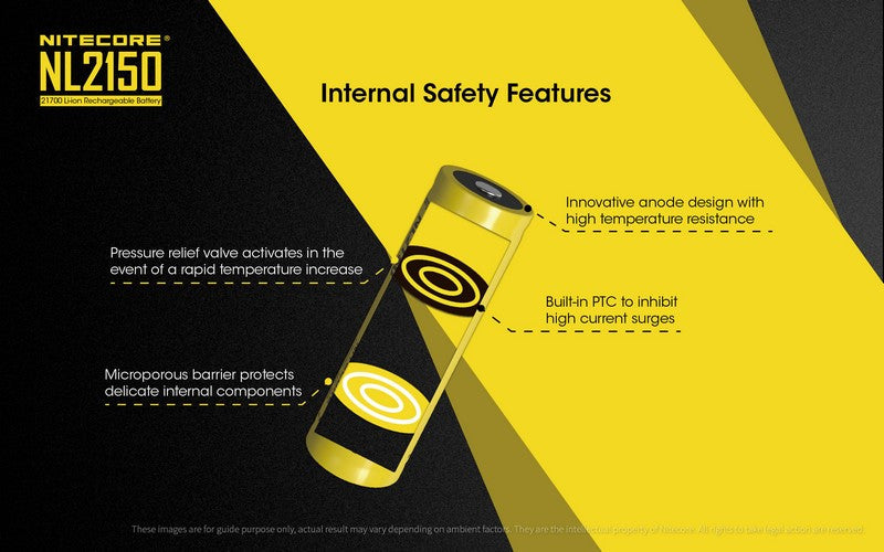 Batterie Nitecore NL2150 21700 – 5000mAh 3.7V protégée Li-ion Nitecore