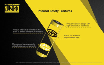 Batterie Nitecore NL2150 21700 – 5000mAh 3.7V protégée Li-ion  NYCTALOPE  