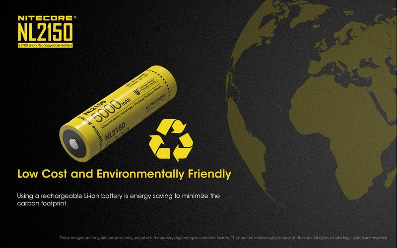 Batterie Nitecore NL2150 21700 – 5000mAh 3.7V protégée Li-ion  NYCTALOPE  