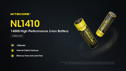 Batterie Nitecore NL1410 14500 - 1000mAh 3.7V protégée Li-ion  NYCTALOPE  