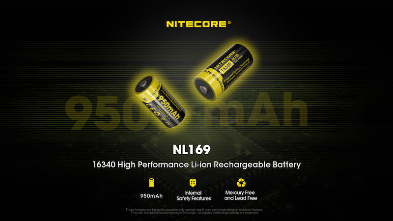 Batterie Nitecore NL169 rechargeable – 950mAh 3.6V protégée Li-ion  NYCTALOPE  