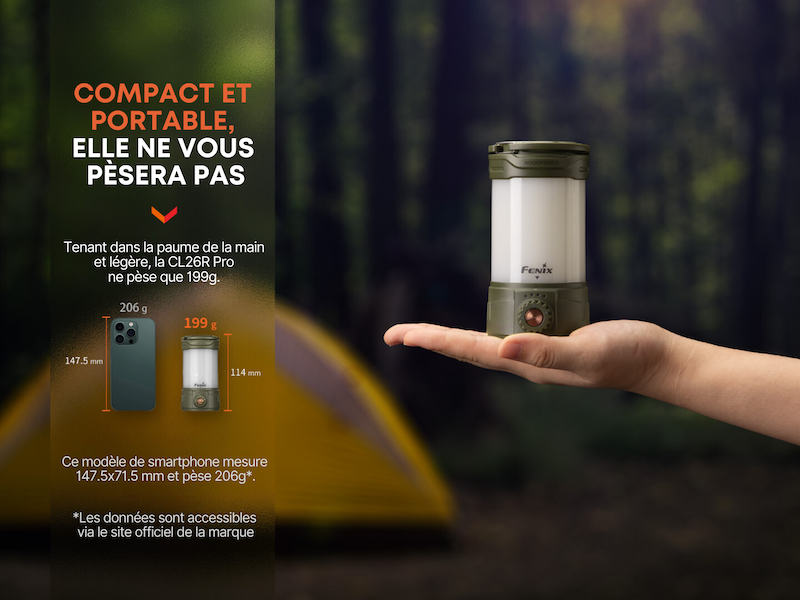 Lanterne Fenix CL26R PRO - 650 Lumens - Rechargeable - White  NYCTALOPE  