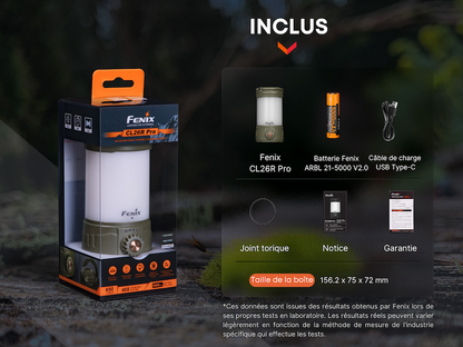 Lanterne Fenix CL26R PRO - 650 Lumens - Rechargeable - Green  NYCTALOPE  