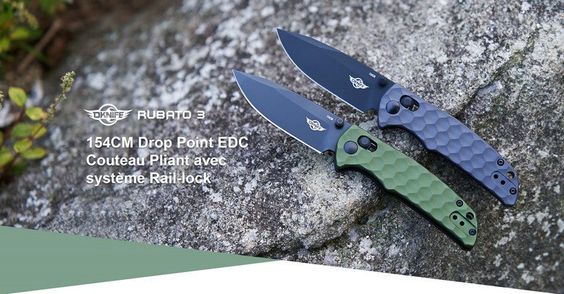 Olight Rubato 3 - Couteau de camping avec rail-lock - Oknife  NYCTALOPE  