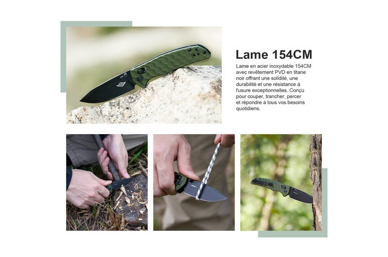 Olight Rubato 3 - Couteau de camping avec rail-lock - Oknife  NYCTALOPE  