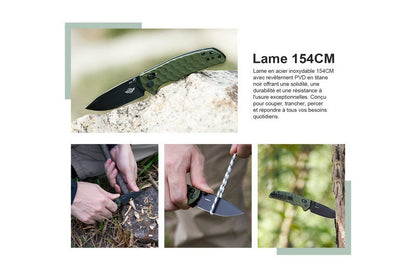 Olight Rubato 3 - Couteau de camping avec rail-lock - Oknife  NYCTALOPE  