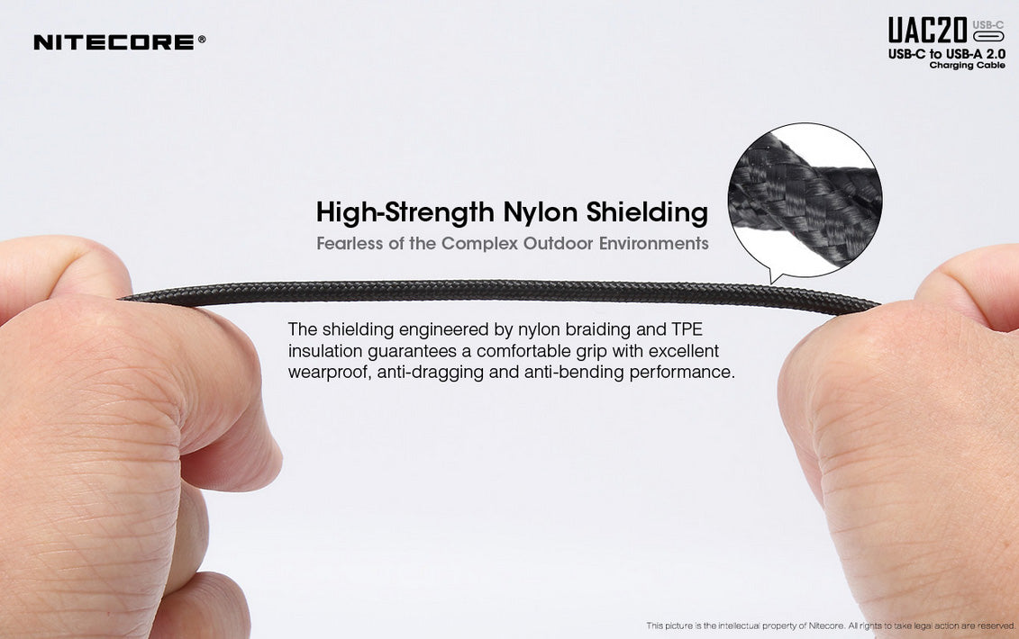Câble de rechargement Nitecore UAC20 pour lampes et chargeurs  NYCTALOPE  