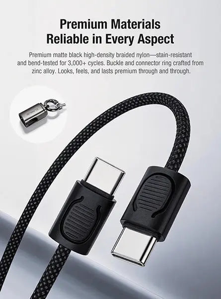Câble USB-C dragonne Klarus KC01 65W - Transfert 480Mbps - Nylon Tressé
