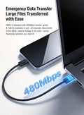 Câble USB-C dragonne Klarus KC01 65W - Transfert 480Mbps - Nylon Tressé