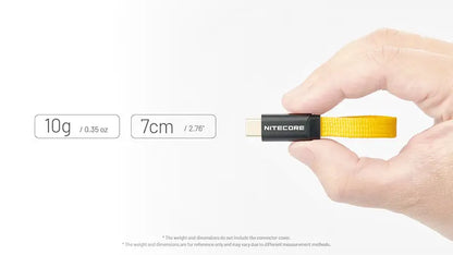 Câble de Charge Rapide Nitecore NLink10 60W/3A - USB-C vers USB-C - Design Magnétique - Ultra Compact - NYCTALOPE