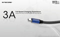 Câble de rechargement Nitecore UAC20 pour lampes et chargeurs  NYCTALOPE  