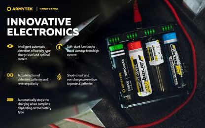 Chargeur Armytek Handy C4 PRO – Powerbank – Batteries Li-ion, IMR et Ni-Mh  NYCTALOPE  