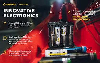 Chargeur Armytek Handy C4 PRO – Powerbank – Batteries Li-ion, IMR et Ni-Mh  NYCTALOPE  