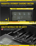 Chargeur D4 Nitecore Li-ion, IMR, Ni-MH, LiFePO4 et Ni-CD  NYCTALOPE  
