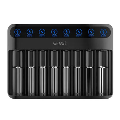 Chargeur EFEST Lush Q8 pour batteries Li-ion, IMR, Ni-MH, Ni-Cd, 21700, 18650, 16340 - NYCTALOPE