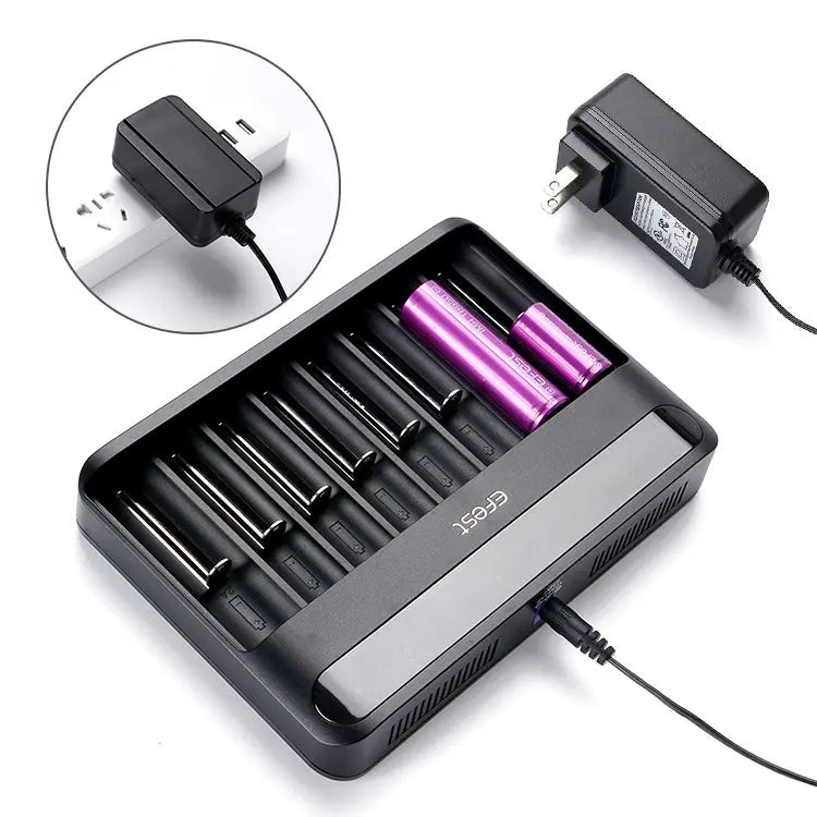 Chargeur EFEST Lush Q8 pour batteries Li-ion, IMR, Ni-MH, Ni-Cd, 21700, 18650, 16340 - NYCTALOPE