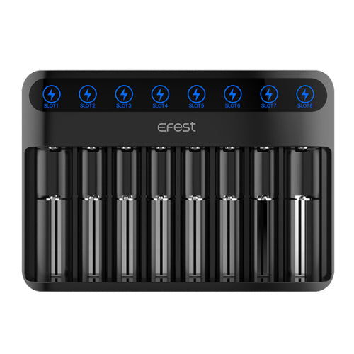 Chargeur EFEST Lush Q8 pour batteries Li-ion, IMR, Ni-MH, Ni-Cd, 21700, 18650, 16340