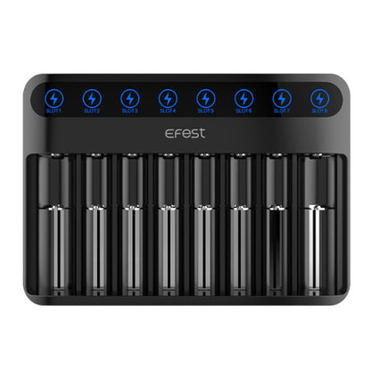 Chargeur EFEST Lush Q8 pour batteries Li-ion, IMR, Ni-MH, Ni-Cd, 21700, 18650, 16340 - NYCTALOPE