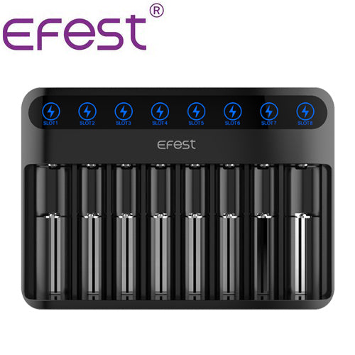 Chargeur EFEST Lush Q8 pour batteries Li-ion, IMR, Ni-MH, Ni-Cd, 21700, 18650, 16340
