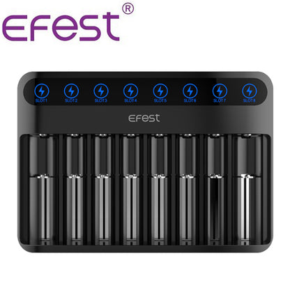 Chargeur EFEST Lush Q8 pour batteries Li-ion, IMR, Ni-MH, Ni-Cd, 21700, 18650, 16340 - NYCTALOPE