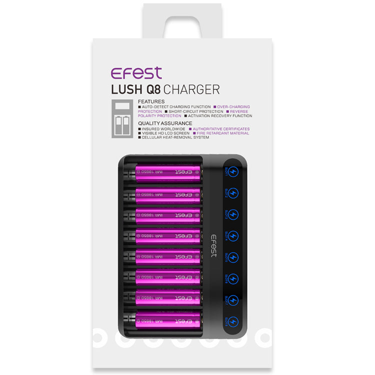 Chargeur EFEST Lush Q8 pour batteries Li-ion, IMR, Ni-MH, Ni-Cd, 21700, 18650, 16340 - NYCTALOPE